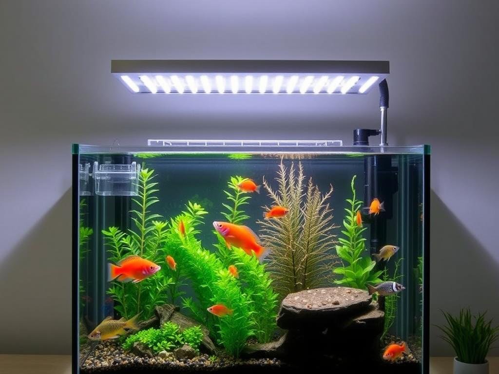 Setup de iluminação para aquário de iniciante com LED básico