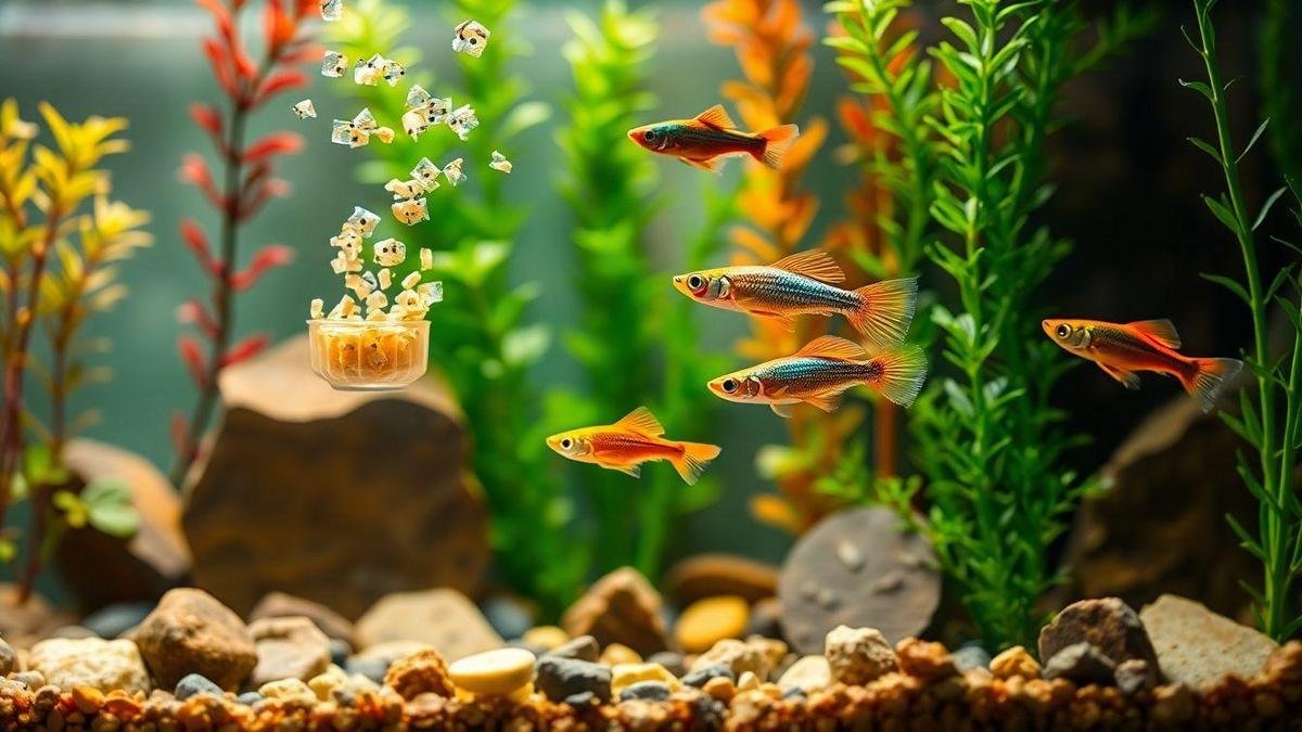 Alimentação de Guppy Alimentação de Guppy
