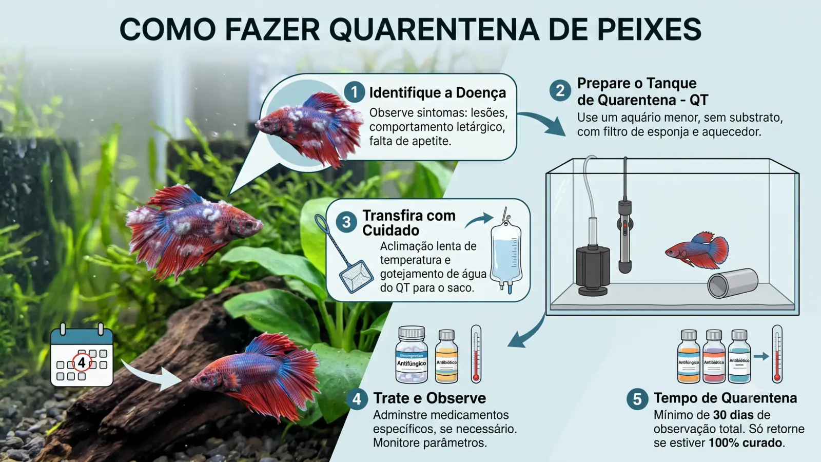 Sintomas da doença do algodão em peixes