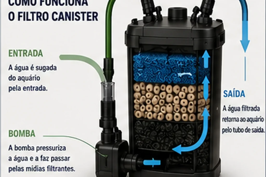 Como Escolher o Melhor Filtro Canister para Aquário: Vazão, Mídias e Manutenção