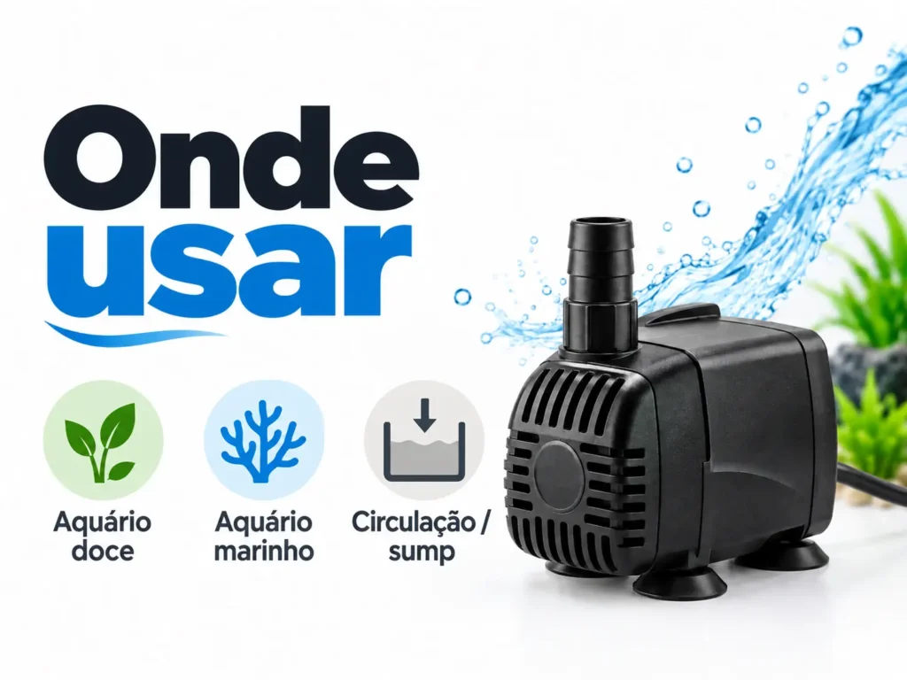 Bomba para sump e circulação de aquário